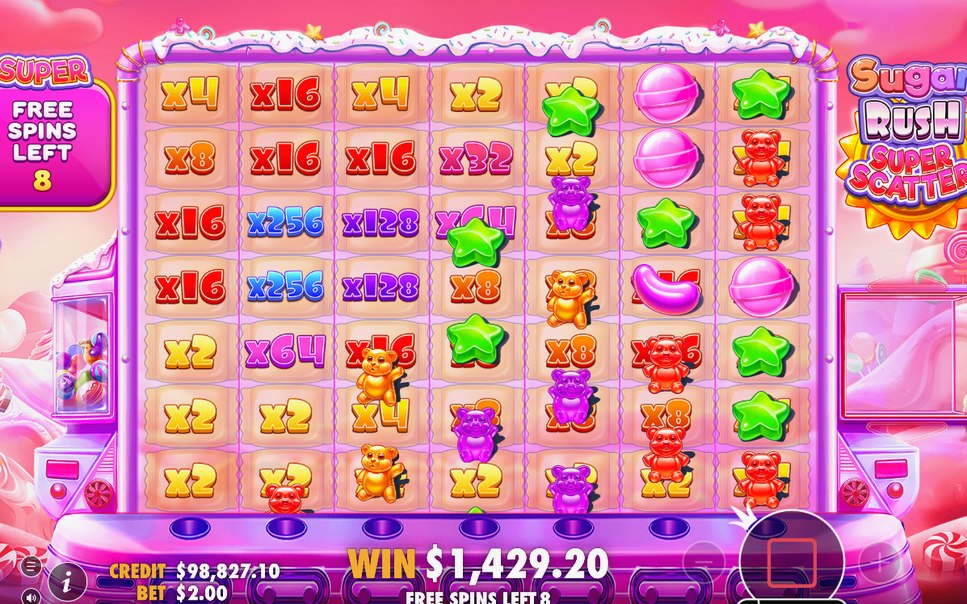 Free Spins with multiplier spots carried between spins