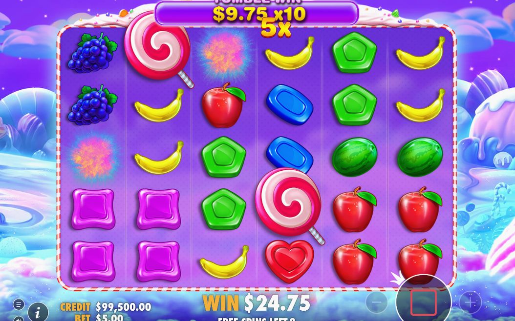 Mid-round view of Free Spins on the 6x5 grid