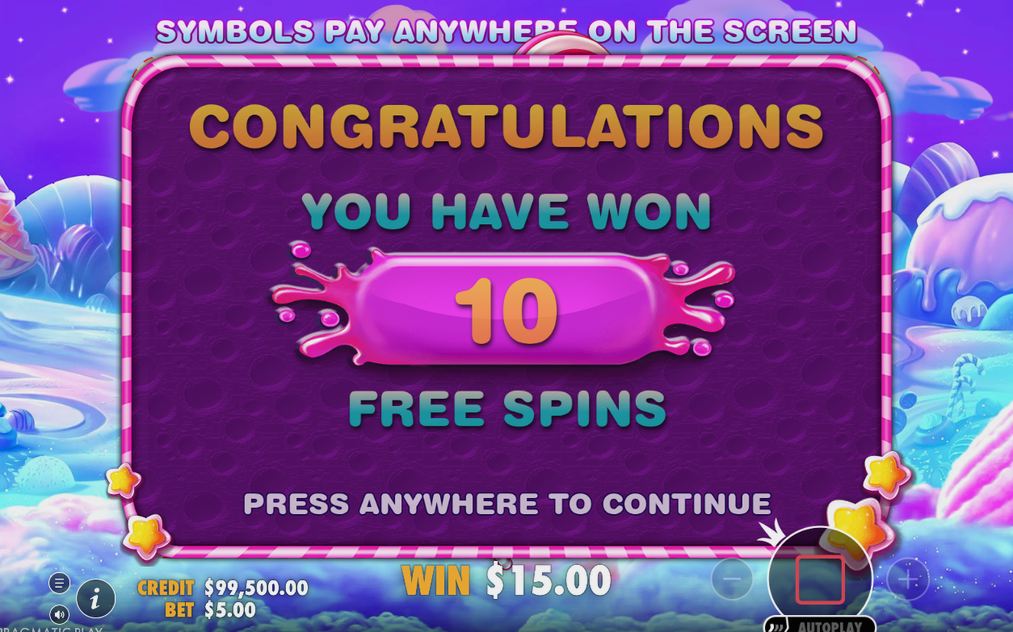 Multiplier symbols showing during the Free Spins